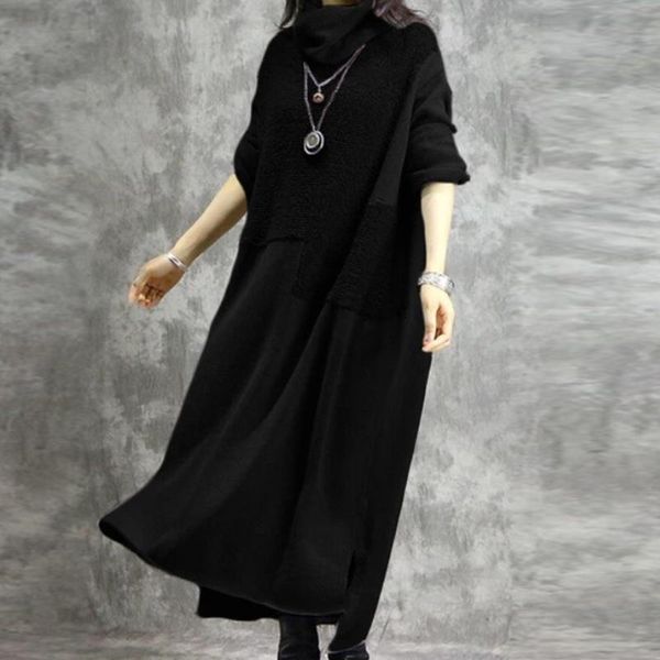 casual dresses vintage turtleneck long sleeve irregular party dress autumn winter loose maxi elegant women woolen patchwork, Black;gray
casual dresses vintage turtleneck long sleeve irregular party dress autumn winter loose maxi elegant women woolen patchwork, Black;gray