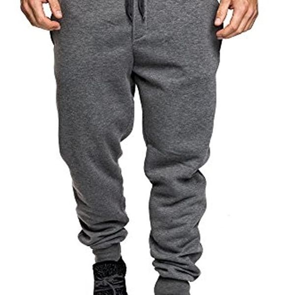 men's casual sports style slim gym basic fashion street pants, Black;green