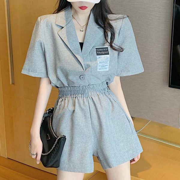 two piece set 2021 summer fashion casual 2 sets outfits women's thin blazer suits + high waist shorts ensembles femme tracksuits, Gray
two piece set 2021 summer fashion casual 2 sets outfits women's thin blazer suits + high waist shorts ensembles femme tracksuits, Gray