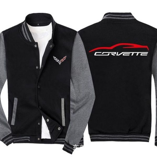 men's hoodies & sweatshirts 2021 men baseball jacket for corvette logo sportswear casual sweatshirt hip hop harajuku uniform 3 colors, Black 
men's hoodies & sweatshirts 2021 men baseball jacket for corvette logo sportswear casual sweatshirt hip hop harajuku uniform 3 colors, Black