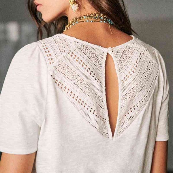 women's t-shirt elvire lace t-shirt women short sleeve patchwork open back chic elegant shirts summer white vintage tees 1kur
women's t-shirt elvire lace t-shirt women short sleeve patchwork open back chic elegant shirts summer white vintage tees 1kur