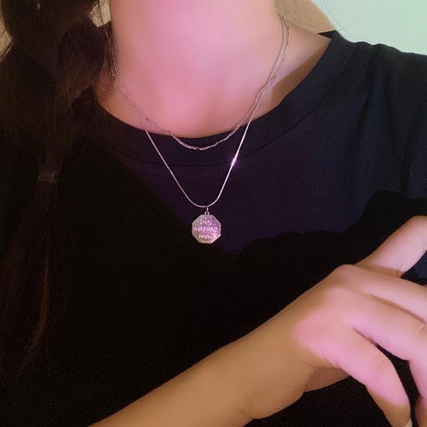 pendant necklaces dobule layers letters geometric necklace women hiphop chain jewlery, Silver
pendant necklaces dobule layers letters geometric necklace women hiphop chain jewlery, Silver