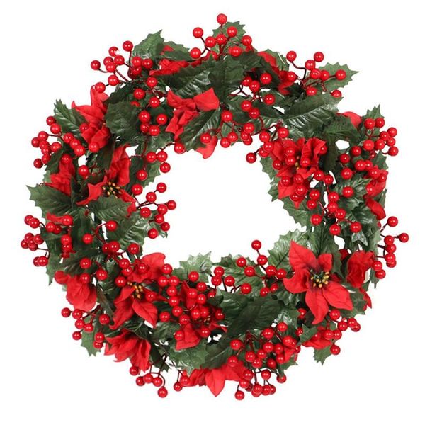 red berries artificial christmas wreath, handmade wall hanging garland pendant for front door decor home decorations decorative flowers & wr
red berries artificial christmas wreath, handmade wall hanging garland pendant for front door decor home decorations decorative flowers & wr