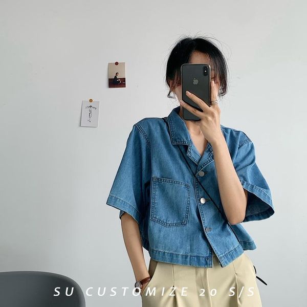 women's jackets shirt blue blouse clothing 2021 turn down collar short denim blouses shirts haut chemise femme summer autumn, Black;brown
women's jackets shirt blue blouse clothing 2021 turn down collar short denim blouses shirts haut chemise femme summer autumn, Black;brown