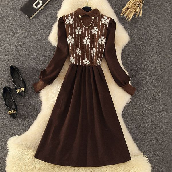 quality spring fashion vintage knitted patchwork long women high waist a-line vestidos korean party es rjo0, Black;gray
quality spring fashion vintage knitted patchwork long women high waist a-line vestidos korean party es rjo0, Black;gray