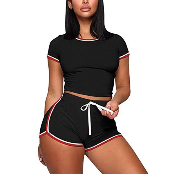 women's tracksuits fashion women ladies sport casual solid color short sleeve pullover and high waist lace up shorts 2pc sets black blu, Gray
women's tracksuits fashion women ladies sport casual solid color short sleeve pullover and high waist lace up shorts 2pc sets black blu, Gray