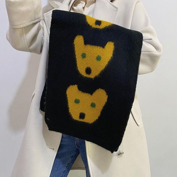 scarves 2021korean autumn and winter knitted bear pattern women's scarf thickened warm long style with cold proof shawl women'ssca, Blue;gray
scarves 2021korean autumn and winter knitted bear pattern women's scarf thickened warm long style with cold proof shawl women'ssca, Blue;gray