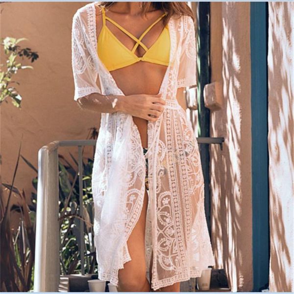 women's swimwear white lace crochet beach dress women swimsuit cover-ups brazilian bikini bathing suit see through loose robe, White;black
women's swimwear white lace crochet beach dress women swimsuit cover-ups brazilian bikini bathing suit see through loose robe, White;black