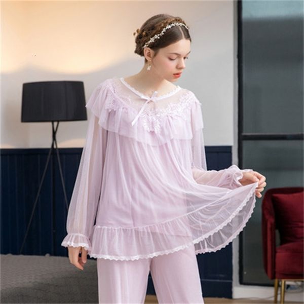 women's sleepwear casual pijama mujer pajamas women's spring autumn sleepwear set double-layer mesh sweet pyjama suit lace loose h, Black;red
women's sleepwear casual pijama mujer pajamas women's spring autumn sleepwear set double-layer mesh sweet pyjama suit lace loose h, Black;red
