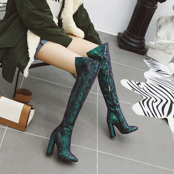 boots 2021 fashion snake pattern pu leather with square heel comfortable winter ladies over the knee size 34-43 shoes, Black
boots 2021 fashion snake pattern pu leather with square heel comfortable winter ladies over the knee size 34-43 shoes, Black