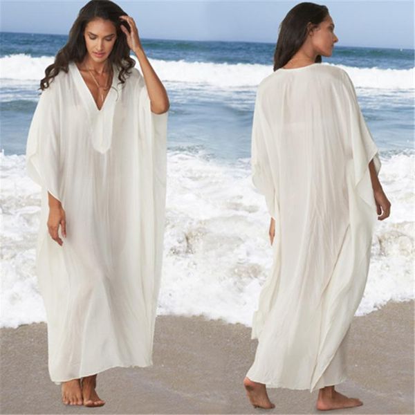casual dresses 2021 women's cotton gown dress white solid color beach maxi long v-neck bat sleeve oversized holiday vestidos, Black;gray
casual dresses 2021 women's cotton gown dress white solid color beach maxi long v-neck bat sleeve oversized holiday vestidos, Black;gray