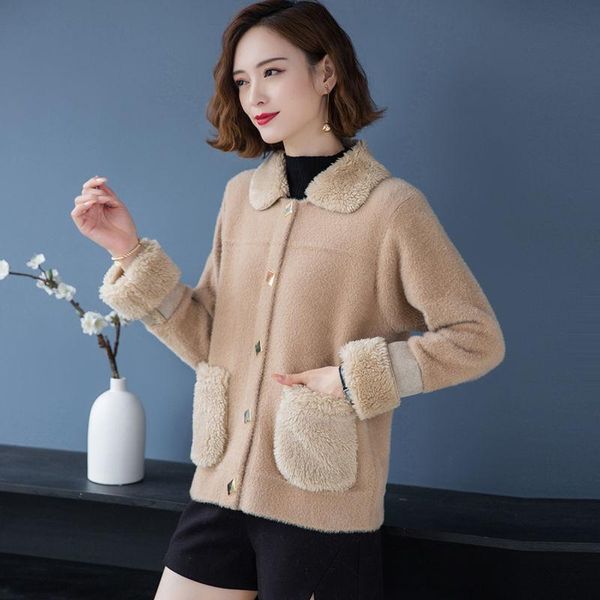 women's jackets 2021 spring and autumn fashion imitation mink velvet jacket short loose korean woolen cardigan western style top, Black;brown
women's jackets 2021 spring and autumn fashion imitation mink velvet jacket short loose korean woolen cardigan western style top, Black;brown