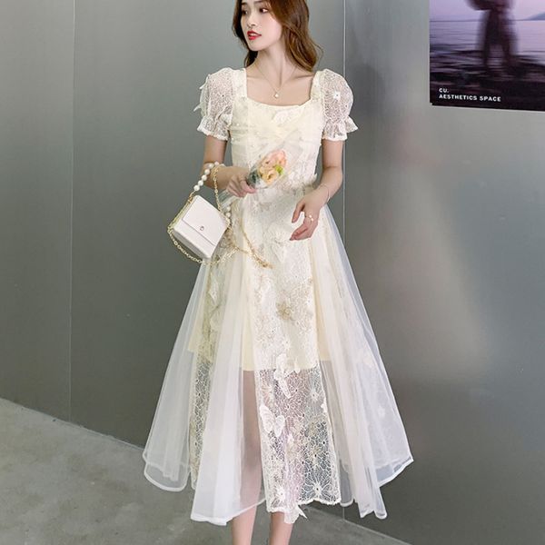 casual dresses summer french vintage es women slim elegant fairy chiffon patchwork lace holiday party long robe femme tvkc, Black;gray
casual dresses summer french vintage es women slim elegant fairy chiffon patchwork lace holiday party long robe femme tvkc, Black;gray