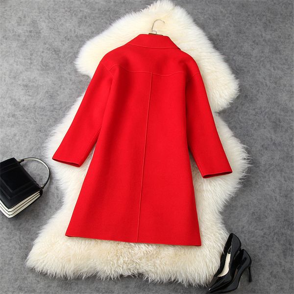 wools winter coats and high-fashion clothes turn down collar loose female coat outerwear, Black
wools winter coats and high-fashion clothes turn down collar loose female coat outerwear, Black