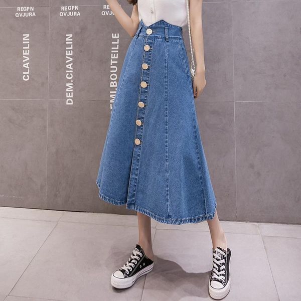 fashion autumn korean style high waist all-match thin denim single-breasted skirt skirts, Black
fashion autumn korean style high waist all-match thin denim single-breasted skirt skirts, Black
