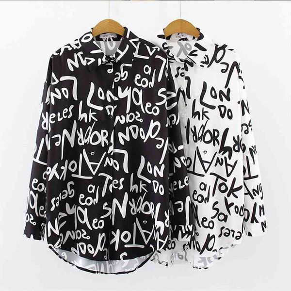 spring autumn long sleeve women blouses graffiti letter printing blouse fashion casual loose shirts blusas mujer 210719, White
spring autumn long sleeve women blouses graffiti letter printing blouse fashion casual loose shirts blusas mujer 210719, White