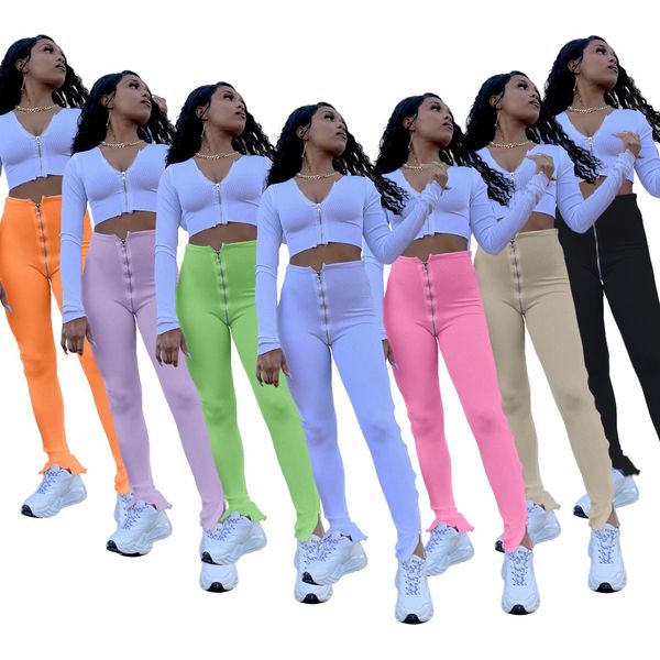 women fashion pants solid color tight zipper high waist casual split micro horn sports surprise price wholesale, White
women fashion pants solid color tight zipper high waist casual split micro horn sports surprise price wholesale, White