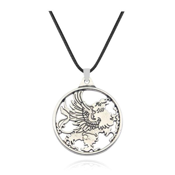 

gryphon pendant talisman griffin jewelry hermetic eagle lion necklace metal alloy accessory christmas gift for friend necklaces, Silver