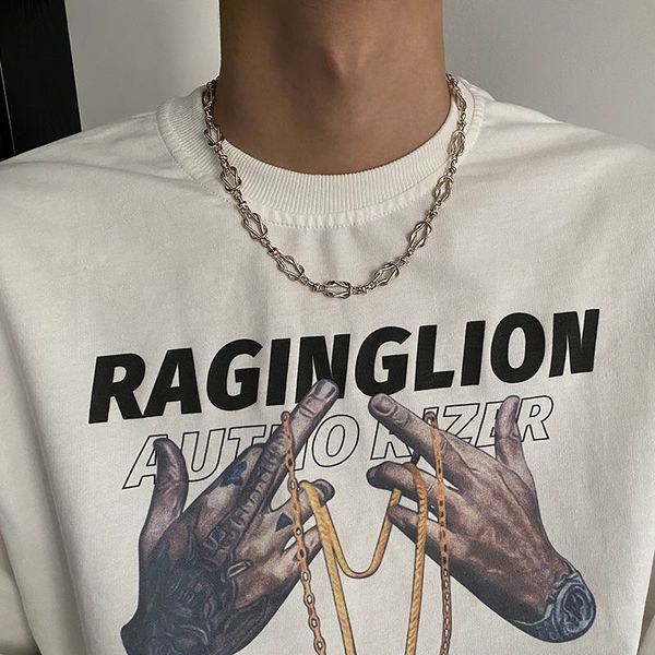 street hip-hop men's necklace, cool personality, simple thick chain with jewelry, Silver
street hip-hop men's necklace, cool personality, simple thick chain with jewelry, Silver