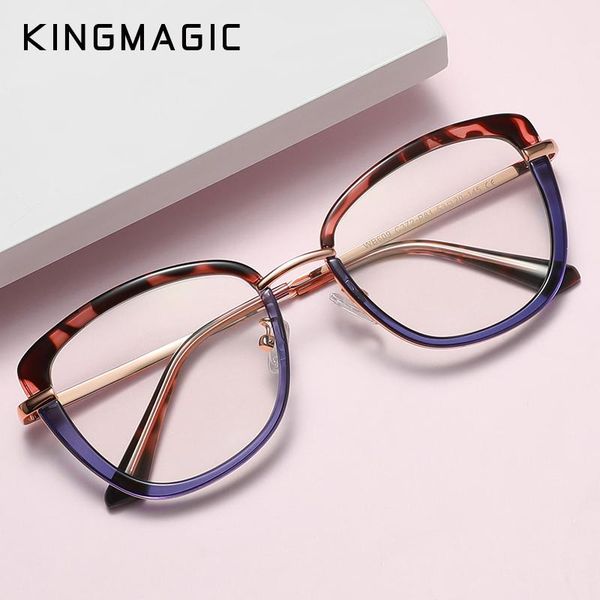 sunglasses kingmagic spring hinge fashion metal frame women cat eye optical frames anti blue light computer glasses, White;black
sunglasses kingmagic spring hinge fashion metal frame women cat eye optical frames anti blue light computer glasses, White;black