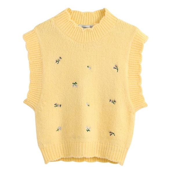 women's vests elina casual o neck sweaters women fashion embroidery short sweater elegant sleeveless female ladies cv, Black;white
women's vests elina casual o neck sweaters women fashion embroidery short sweater elegant sleeveless female ladies cv, Black;white