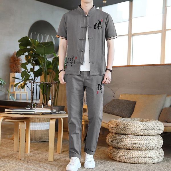 men's tracksuits chinese young wear tang suit retro hanfu buddha is a zen linen cotton and, Gray
men's tracksuits chinese young wear tang suit retro hanfu buddha is a zen linen cotton and, Gray