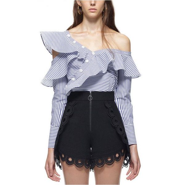 ruffle striped women shirt 2021 off shoulder skew collar blouse female causal long sleeve ladies summer blosuses women's blouses & shi, White
ruffle striped women shirt 2021 off shoulder skew collar blouse female causal long sleeve ladies summer blosuses women's blouses & shi, White