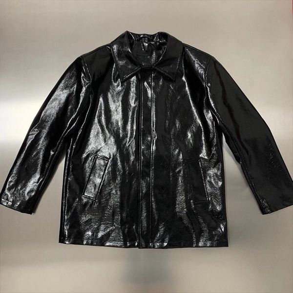 men's jackets moto biker glossy pu windbreaker leather black men oversize outerwear letter luminous autumn winter hip hop male coats, Black;brown
men's jackets moto biker glossy pu windbreaker leather black men oversize outerwear letter luminous autumn winter hip hop male coats, Black;brown