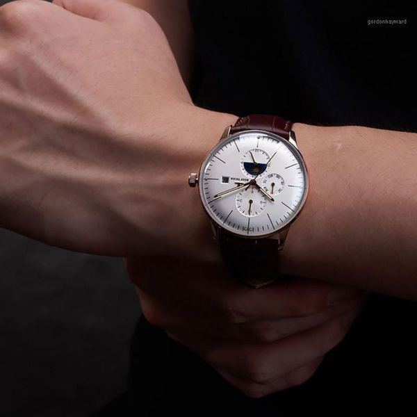 reef tiger/rt casual watches for men waterproof rose gold automatic mechanical convex lens analog watch clock rga1653 wristwatches, Slivery;brown
reef tiger/rt casual watches for men waterproof rose gold automatic mechanical convex lens analog watch clock rga1653 wristwatches, Slivery;brown