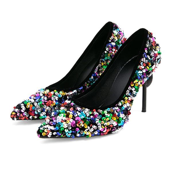 dress shoes nice women 9cm thin high heels pumps glitter leather bright pointed toe scarpins female stiletto purple blue bling, Black
dress shoes nice women 9cm thin high heels pumps glitter leather bright pointed toe scarpins female stiletto purple blue bling, Black