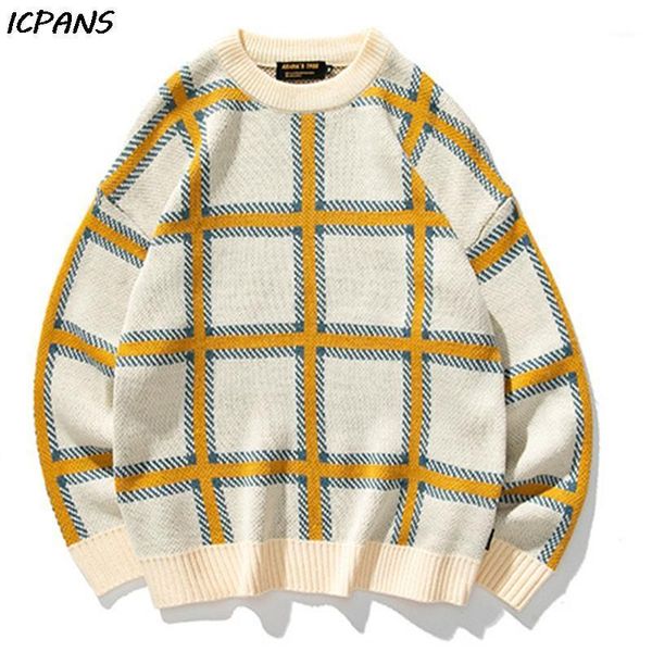 men's sweaters streetwear knitwear sweater japan preppy style men color matchingplaid pattern knitted fashion casual pullover coats, White;black
men's sweaters streetwear knitwear sweater japan preppy style men color matchingplaid pattern knitted fashion casual pullover coats, White;black
