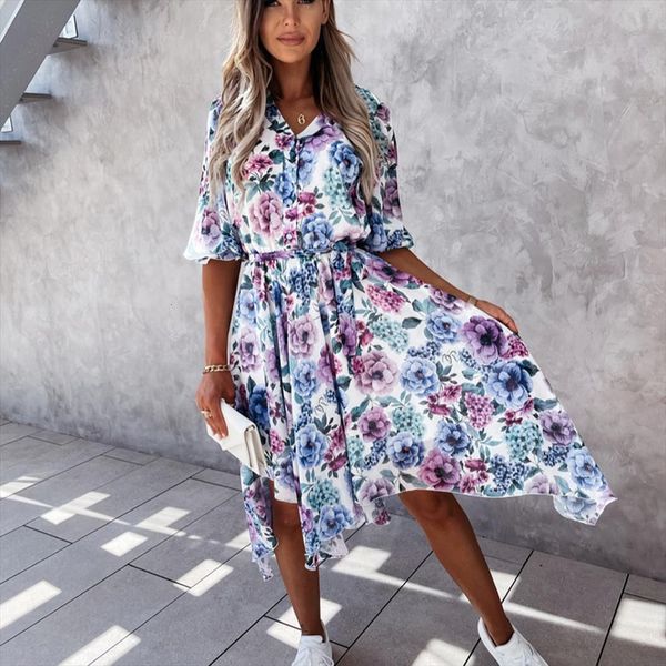 casual flower print summer half womens dresses sleeve botton sashes irregular fashion party woman robe femme, Black;gray
casual flower print summer half womens dresses sleeve botton sashes irregular fashion party woman robe femme, Black;gray