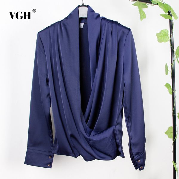 vgh elegant ruched blouse for women v neck long sleeve solid vintage minimalist blouses female fashion new clothing spring tide 210421, White
vgh elegant ruched blouse for women v neck long sleeve solid vintage minimalist blouses female fashion new clothing spring tide 210421, White