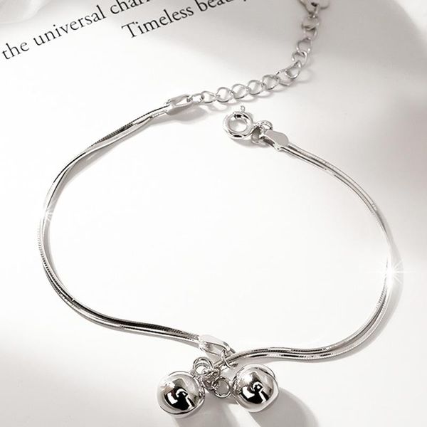 link, chain lovelink design simple silver color adjustable bracelet jewelry with bells snake bone women small fresh style gifts, Black
link, chain lovelink design simple silver color adjustable bracelet jewelry with bells snake bone women small fresh style gifts, Black