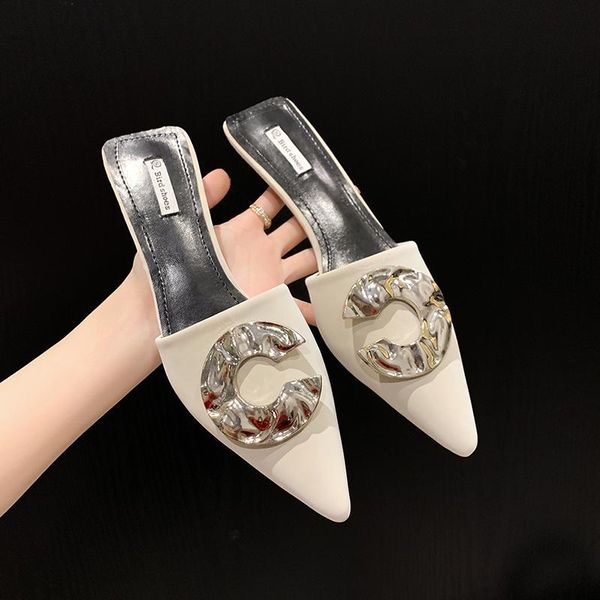 stiletto women spring 2021 fashion pointed toe metal buckle high heels mules slippers, Black
stiletto women spring 2021 fashion pointed toe metal buckle high heels mules slippers, Black