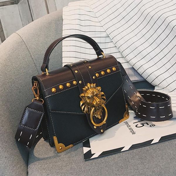evening bags leather messenger bag female autumn punk style metal lion shape flip small square ladies shoulder portable
evening bags leather messenger bag female autumn punk style metal lion shape flip small square ladies shoulder portable