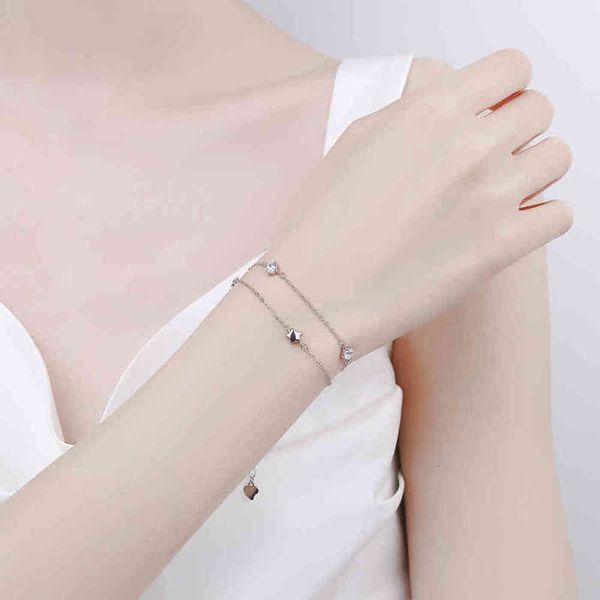 s925 sterling sier star bracelet female minority dign student korean version simple personality mori valentine's day gift, Golden;silver
s925 sterling sier star bracelet female minority dign student korean version simple personality mori valentine's day gift, Golden;silver