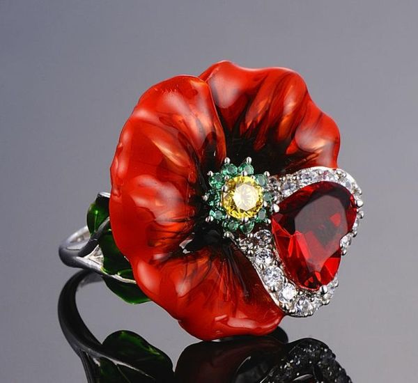 wedding rings enamel cloisonne red flower leaf heart cubic zirconia luxury jewelry for women big crystals gift girls engagement, Slivery;golden
wedding rings enamel cloisonne red flower leaf heart cubic zirconia luxury jewelry for women big crystals gift girls engagement, Slivery;golden