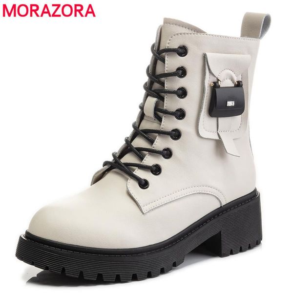 boots morazora 2022 genuine leather ankle lace up square heels autumn shoes fashion ladies motorcycle female, Black
boots morazora 2022 genuine leather ankle lace up square heels autumn shoes fashion ladies motorcycle female, Black