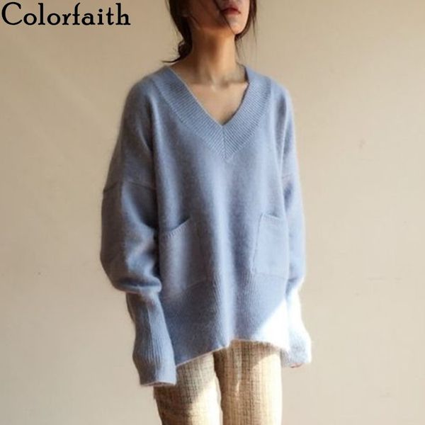 colorfaith new autumn winter women sweater split pullovers fake mink cashmere oversize irregular pockets knitwears sw8004 210413, White;black
colorfaith new autumn winter women sweater split pullovers fake mink cashmere oversize irregular pockets knitwears sw8004 210413, White;black