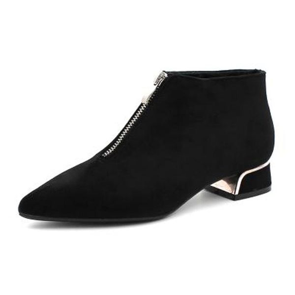 boots 2021 fashion women winter shoes pointed toe ankle ladies party square heels black blue