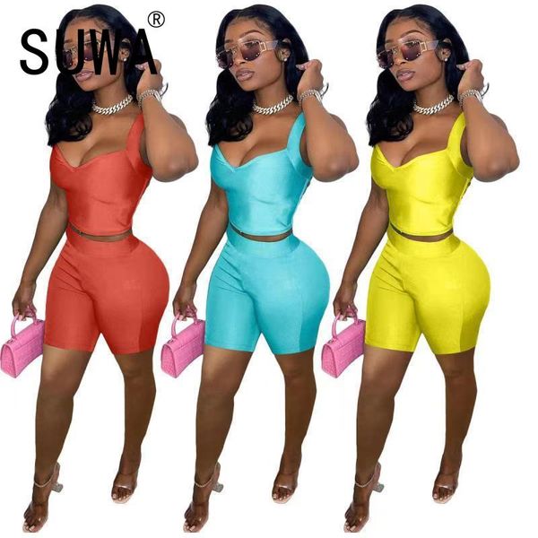 women sleeveless crop and shorts suit summer fashion 2 pieces outfits for woman women's tracksuits, Gray
women sleeveless crop and shorts suit summer fashion 2 pieces outfits for woman women's tracksuits, Gray