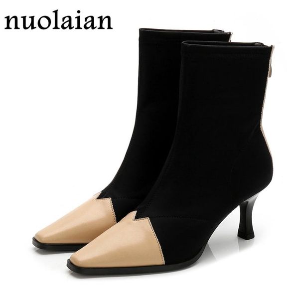 boots women sock pointed toe elastic 8cm high heels boot slip on heel ankle woman winter stiletto botas lady bottine, Black
boots women sock pointed toe elastic 8cm high heels boot slip on heel ankle woman winter stiletto botas lady bottine, Black