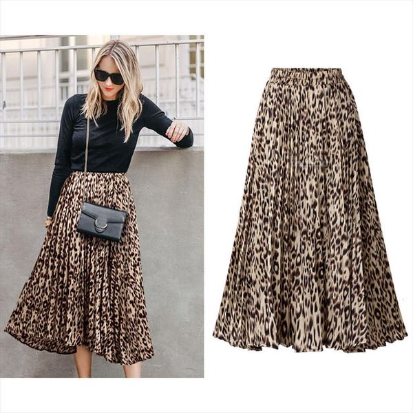 newly elastic waist leopard womens skirt vintage a line loose long swing elegant print chiffon, Black
newly elastic waist leopard womens skirt vintage a line loose long swing elegant print chiffon, Black