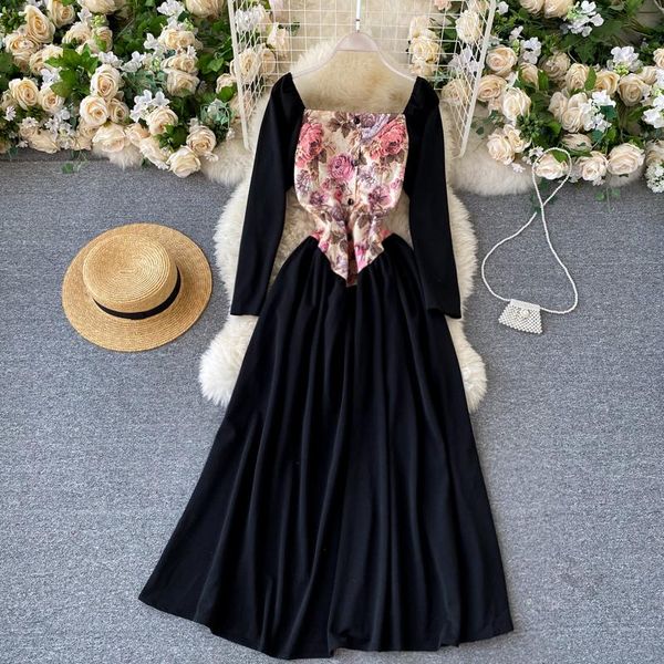 casual dresses court dress women autumn and winter 2021 fashion square jacquard splicing long sleeve retro elegant vestidos q112, Black;gray
casual dresses court dress women autumn and winter 2021 fashion square jacquard splicing long sleeve retro elegant vestidos q112, Black;gray