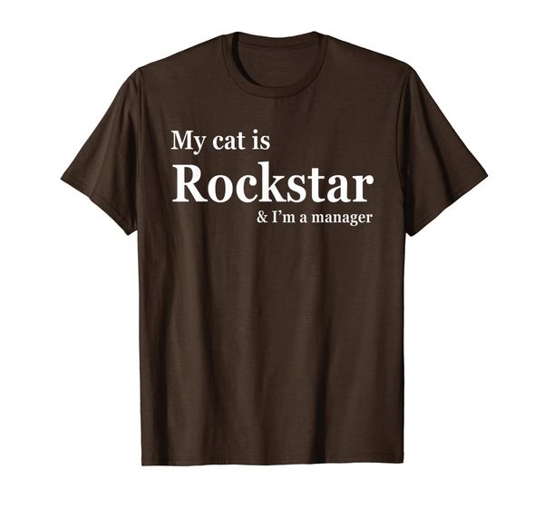 my cat is rockstar and i'm a manager funny t-shirt, White;black 
my cat is rockstar and i'm a manager funny t-shirt, White;black