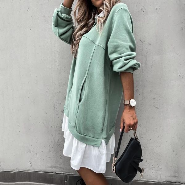 casual dresses autumn ruffles straight women dress color matching pocket button sweatshirt long-sleeved for o8o4, Black;gray
casual dresses autumn ruffles straight women dress color matching pocket button sweatshirt long-sleeved for o8o4, Black;gray