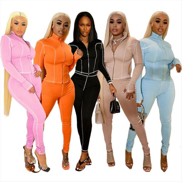 white striped stitching activewear womens tracksuits fitness outfits skinny sporty streetwear zipper up and pencil pant two piece sets, Gray
white striped stitching activewear womens tracksuits fitness outfits skinny sporty streetwear zipper up and pencil pant two piece sets, Gray