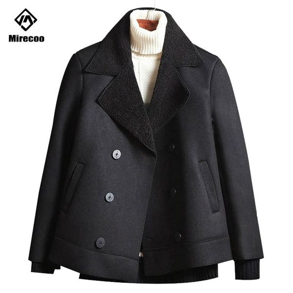men's wool & blends fashion 2021 loose coat solid color trench jacket male winter warm single breasted business casual overcoat parka, Black
men's wool & blends fashion 2021 loose coat solid color trench jacket male winter warm single breasted business casual overcoat parka, Black