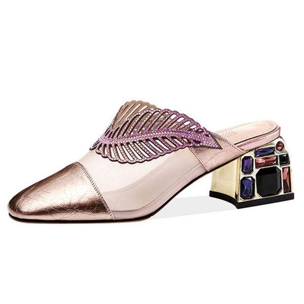 elegant crystal fashion women mules summer genuine leather est thick heels pumps slingbacks party basic shoes woman slippers, Black
elegant crystal fashion women mules summer genuine leather est thick heels pumps slingbacks party basic shoes woman slippers, Black